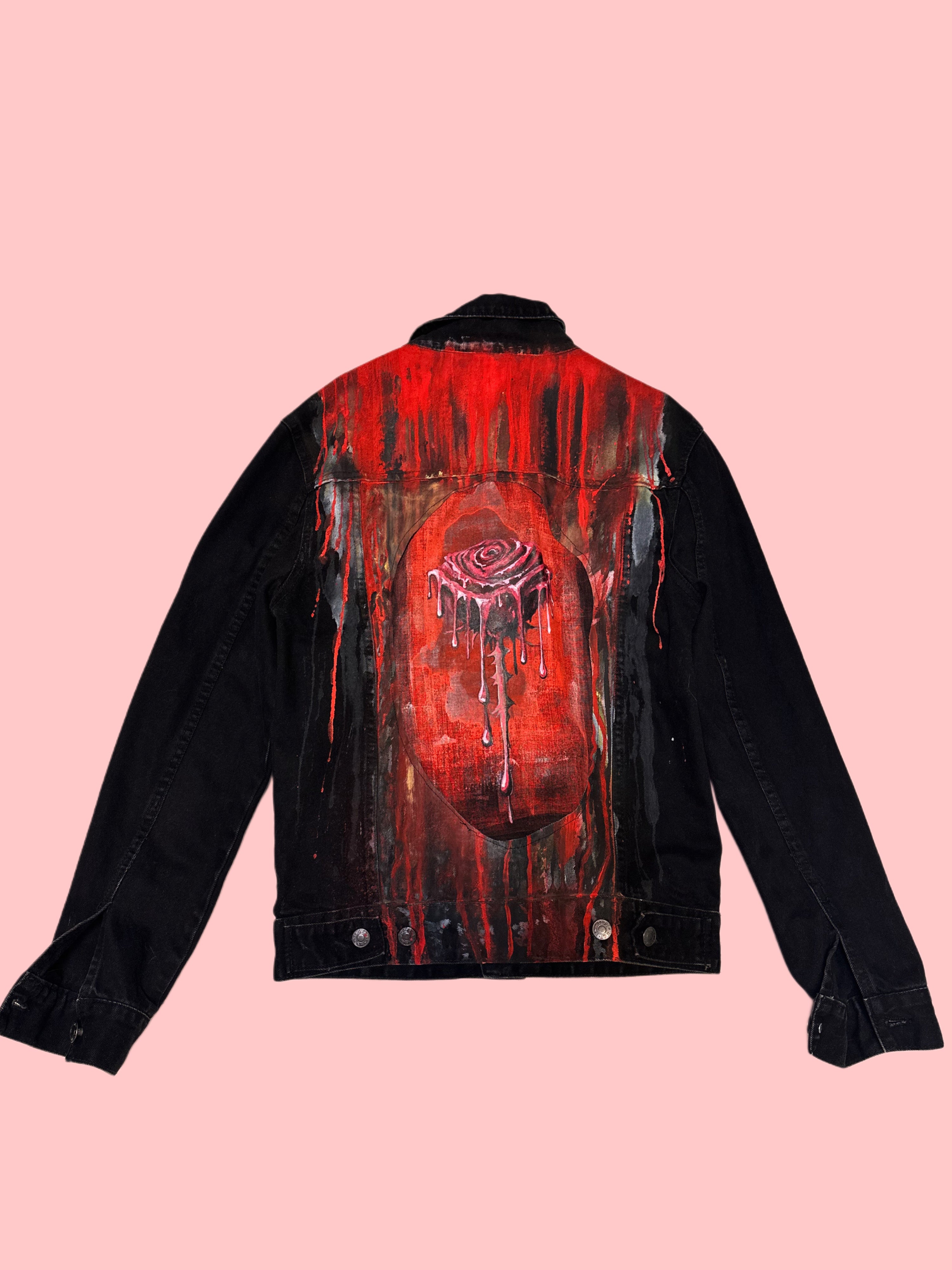 Custom Denim Jacket “Melting Rose”