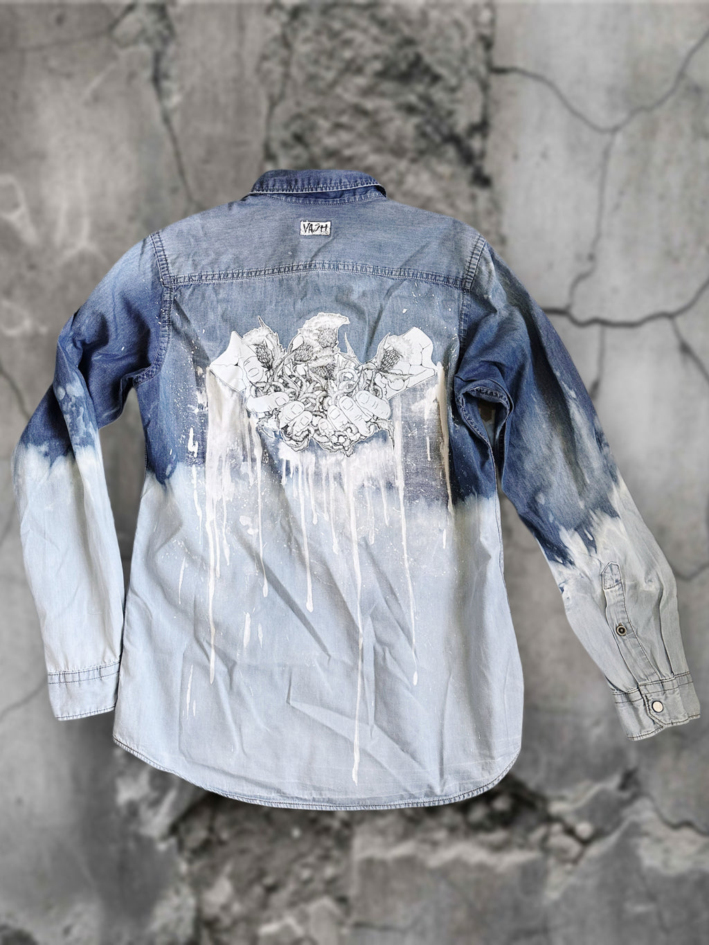 Denim Shirt “Hands in Thistle”
