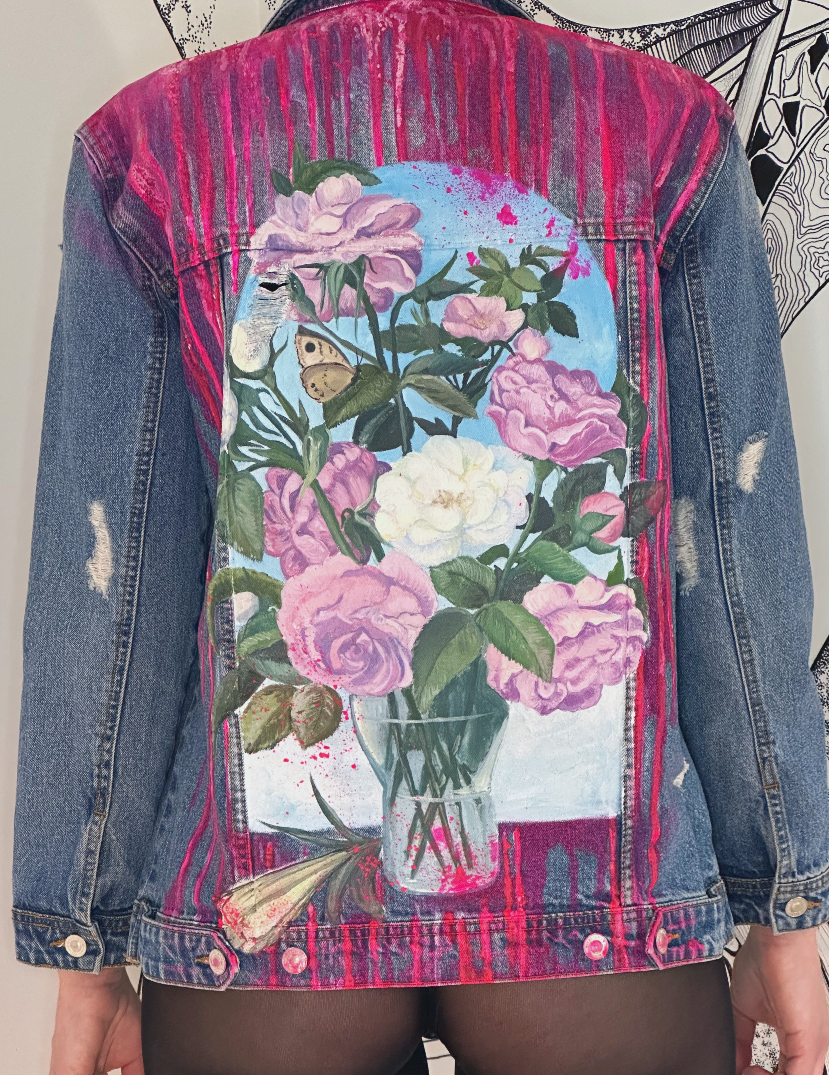 🎨 Custom Denim Jacket “Dutch Still Life”