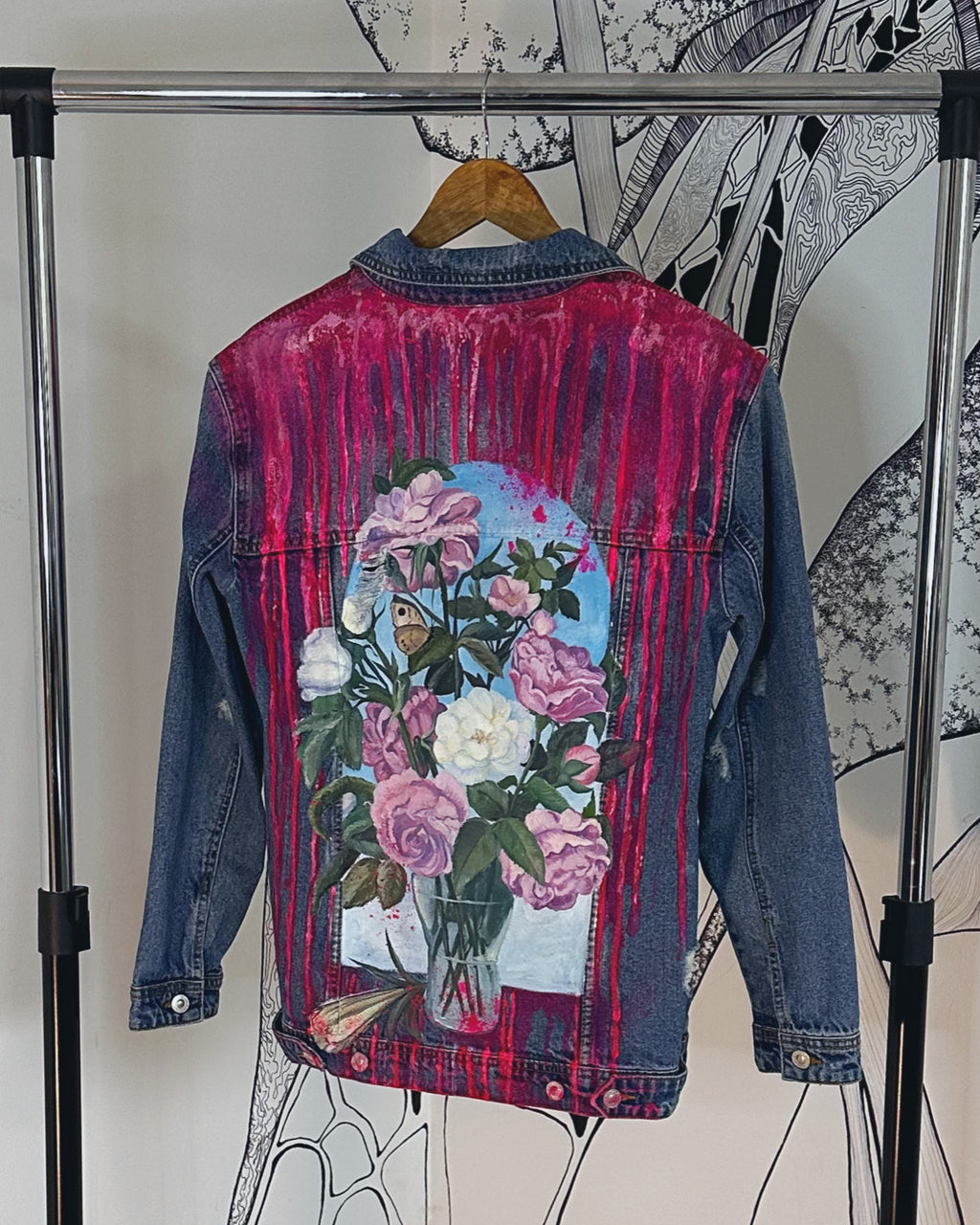 🎨 Custom Denim Jacket “Dutch Still Life”