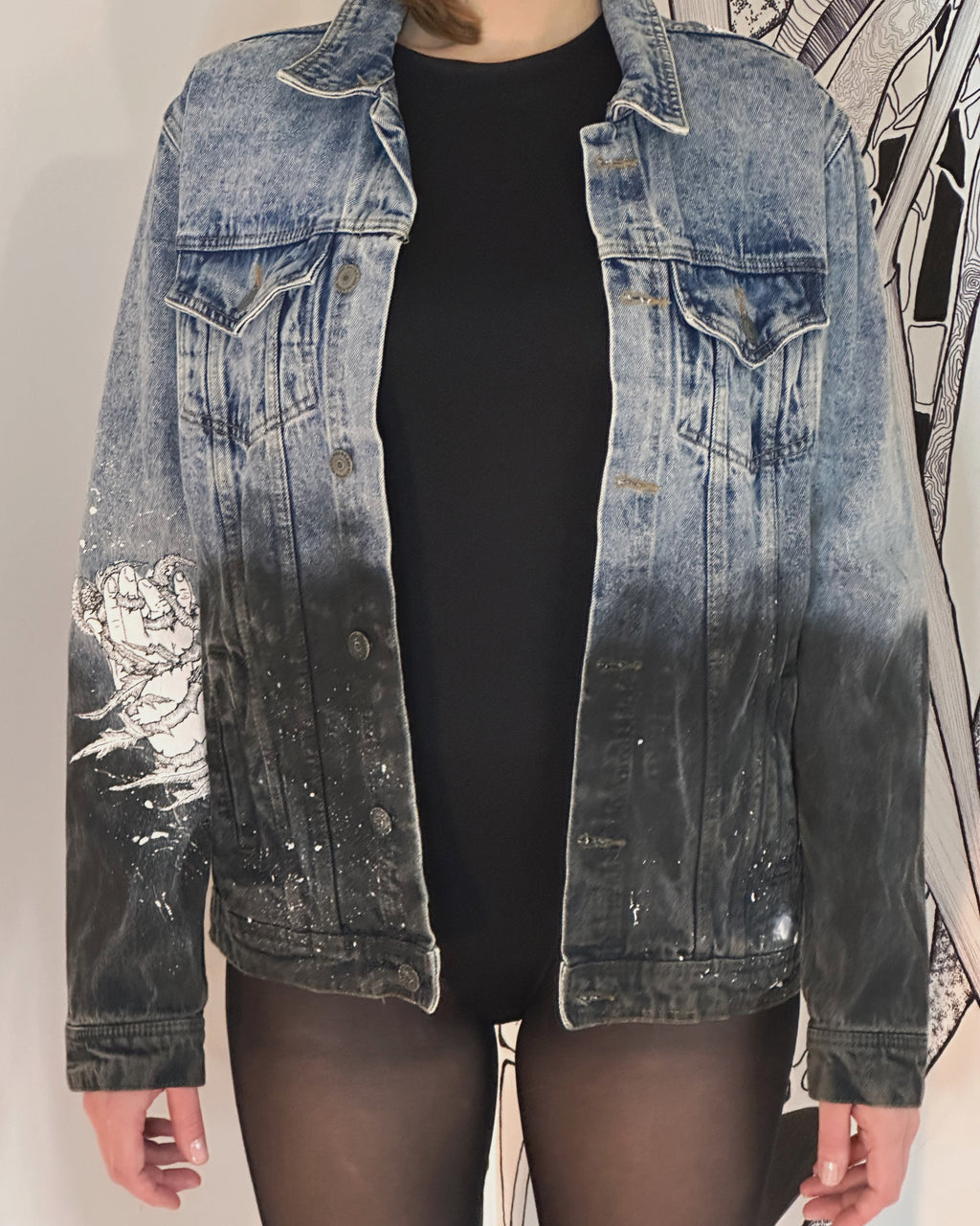 ✋ Custom Denim Jacket “Dürer’s Hands”