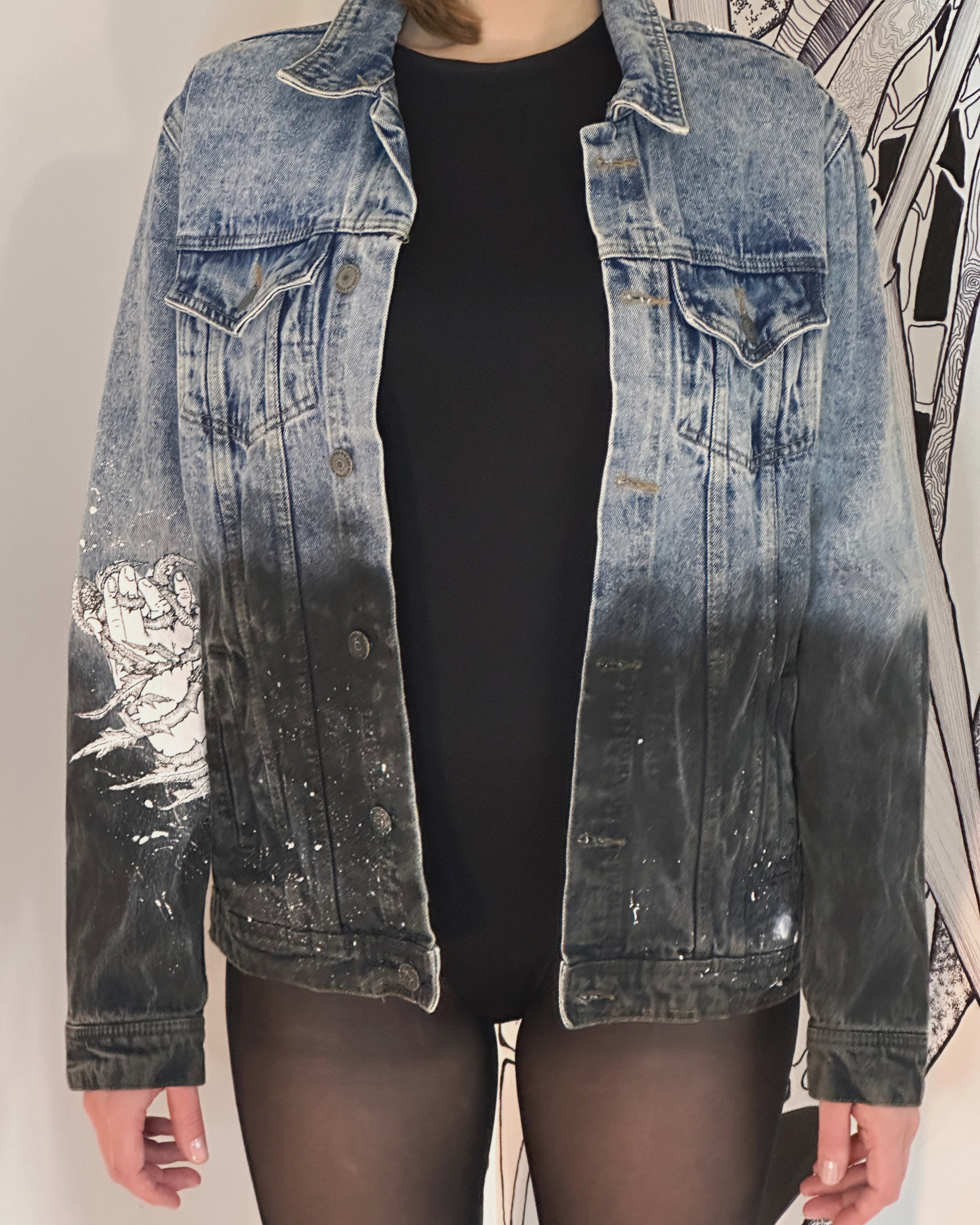 ✋ Custom Denim Jacket “Dürer’s Hands”