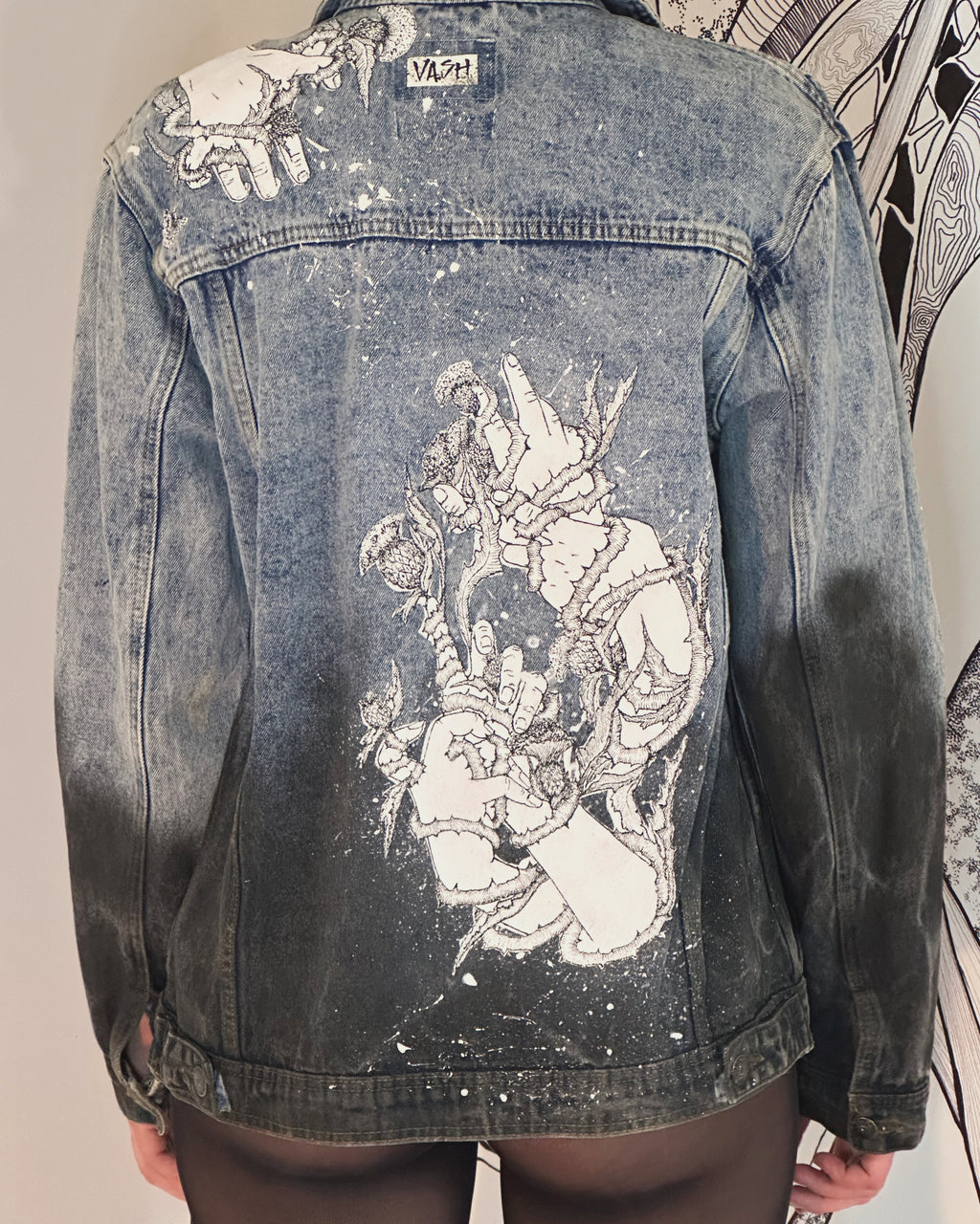 ✋ Custom Denim Jacket “Dürer’s Hands”