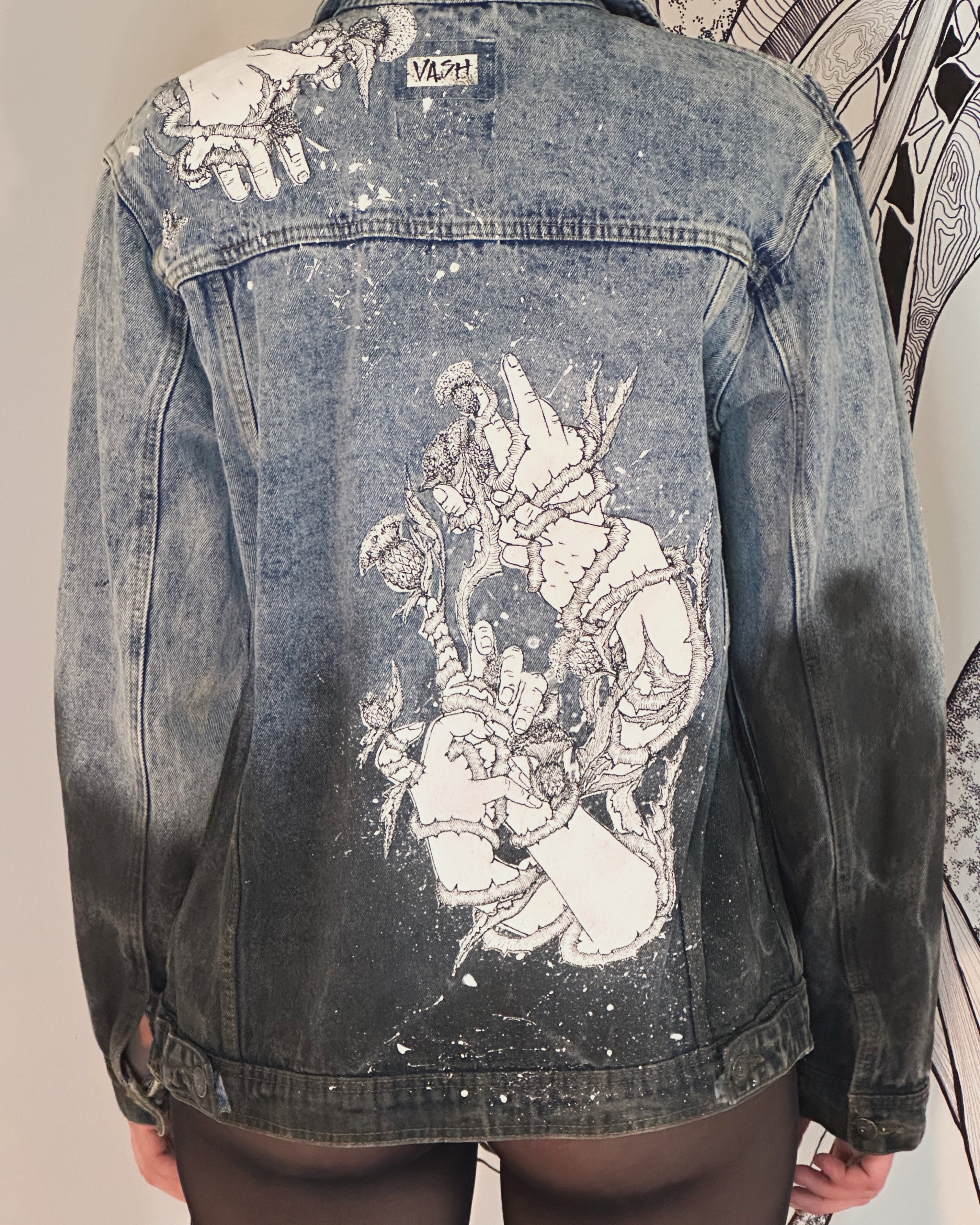 ✋ Custom Denim Jacket “Dürer’s Hands”