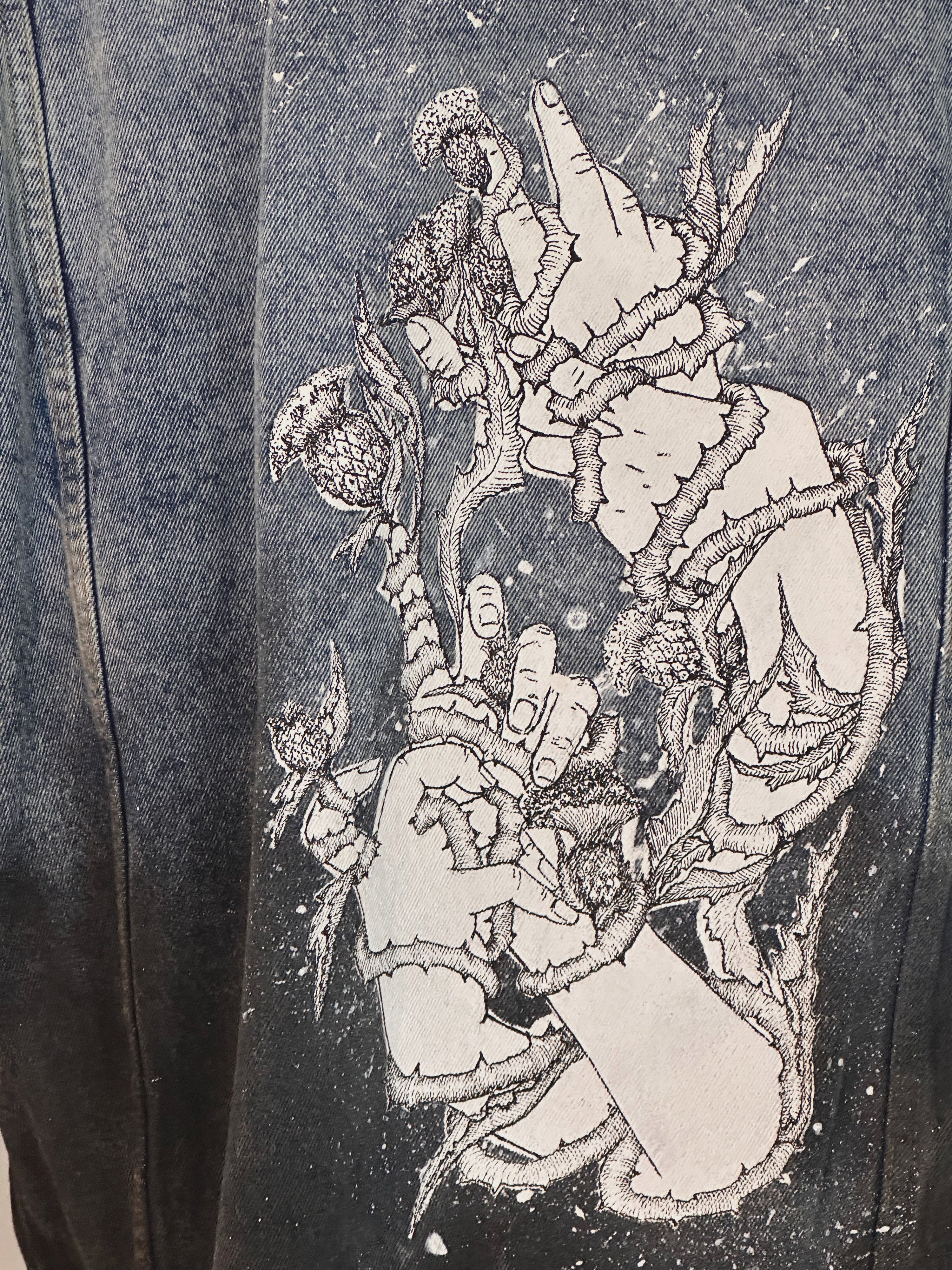 ✋ Custom Denim Jacket “Dürer’s Hands”