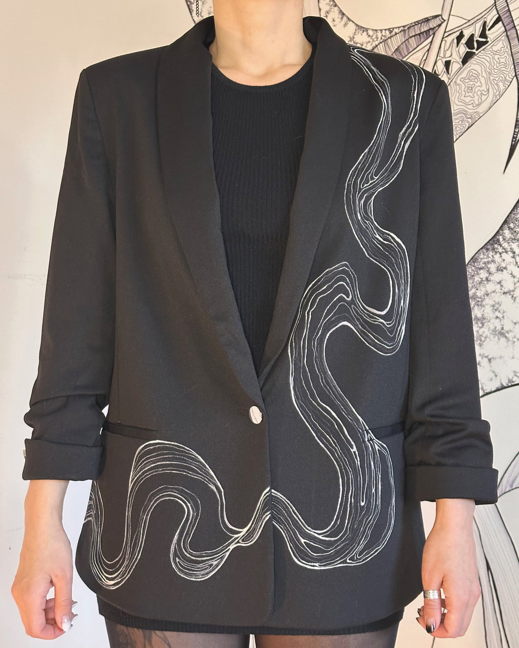 🖤 Custom Blazer “Sleeping Mouse”