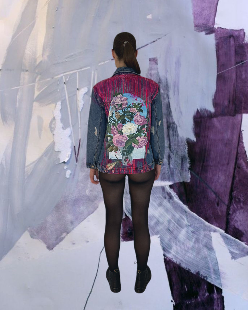 🎨 Custom Denim Jacket “Dutch Still Life”