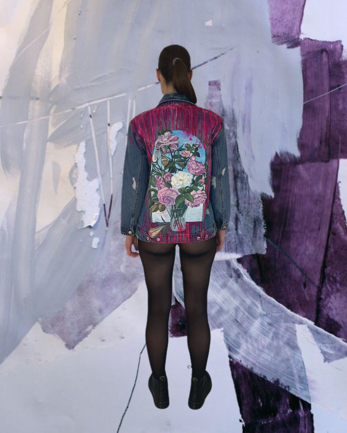 🎨 Custom Denim Jacket “Dutch Still Life”