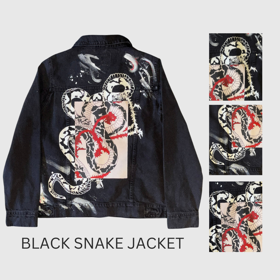 Black Snake Denim Jacket
