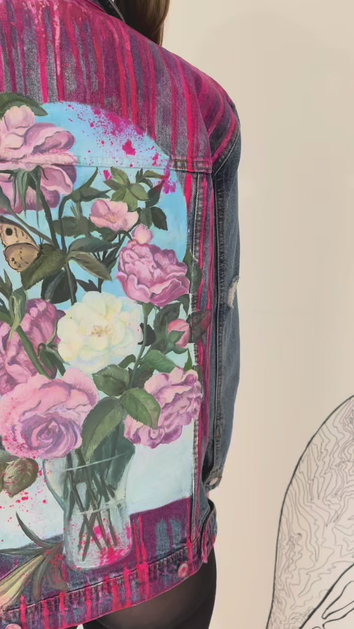 🎨 Custom Denim Jacket “Dutch Still Life”
