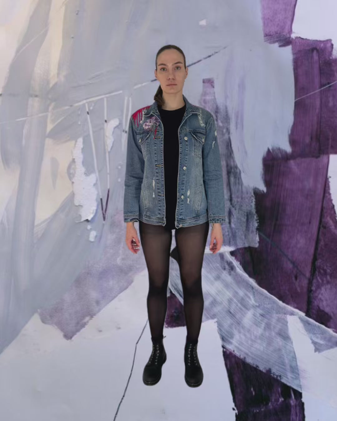 🎨 Custom Denim Jacket “Dutch Still Life”